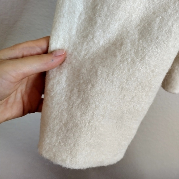 Talbots Cream Boiled Wool Blend Sweater Jacket Cardigan Blazer Size 14 - Picture 4 of 9